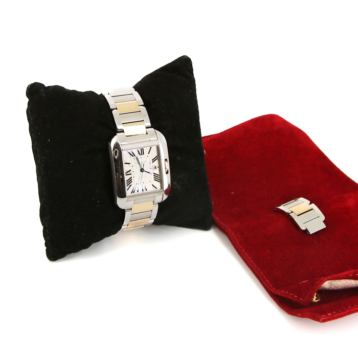 Montre Cartier Tank Anglaise en acier et or rose Ref :  3511 Vers  2010