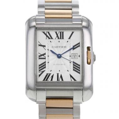 Cartier Tank Anglaise watch in stainless steel and pink gold Ref:  3511 Circa  2010