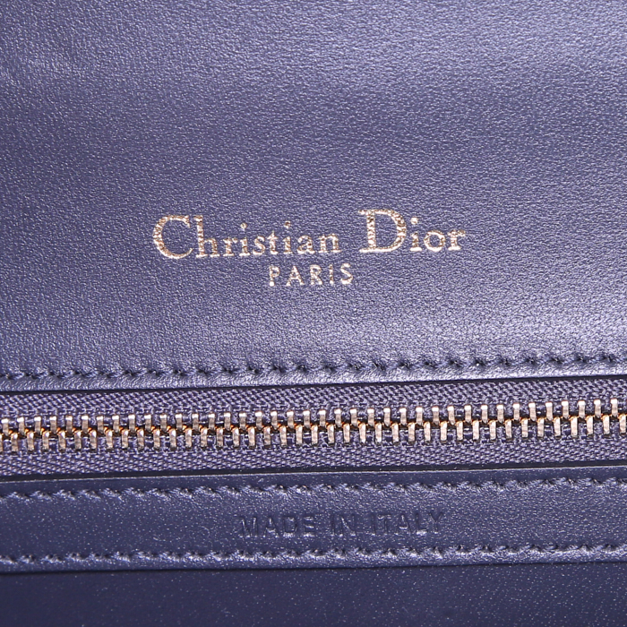 Borsa a tracolla Dior Diorama in pelle argentata con motivo - Detail D4
