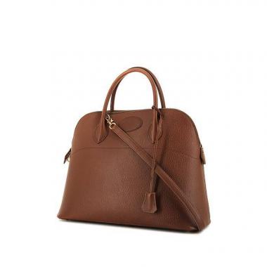 Sac à main Hermes Bolide grand modèle en cuir Ardenne marron