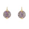 Pomellato Sabbia earrings in yellow gold,  diamonds and sapphires - 00pp thumbnail