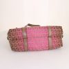 Fendi Zucca handbag in pink and beige monogram canvas and beige leather - Detail D4 thumbnail