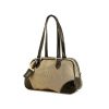 Prada Jacquard handbag in beige logo canvas and black leather - 00pp thumbnail