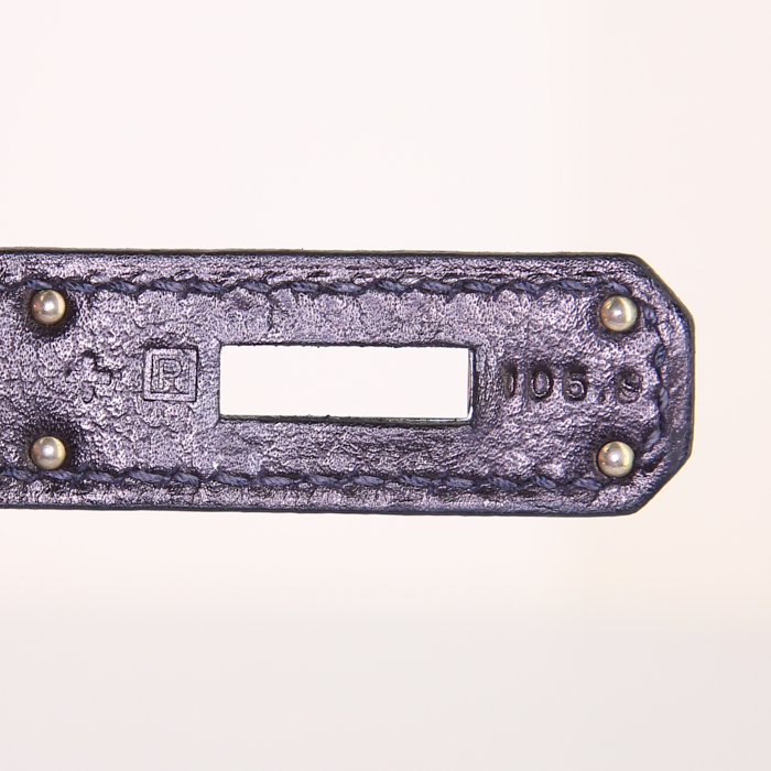 Borsa Hermes Kelly 35 cm in pelle blu indaco - Detail D5