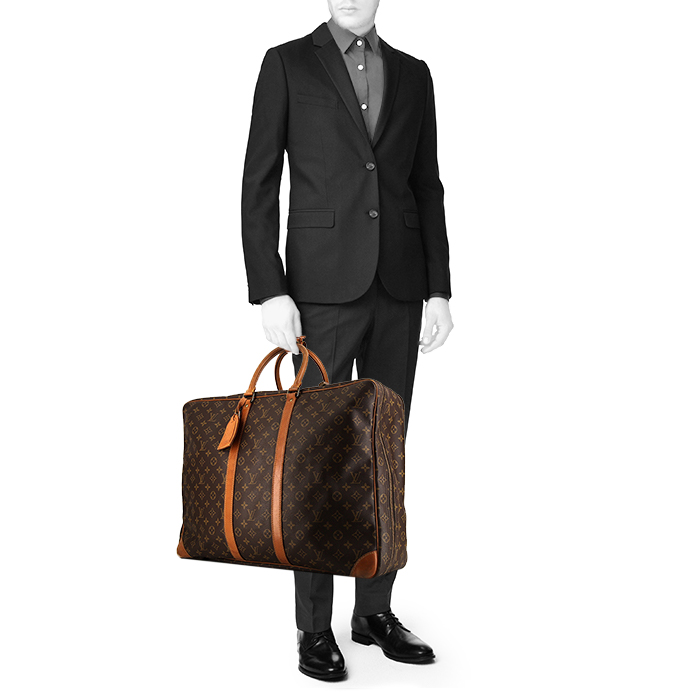 Maleta Louis Vuitton en lona Monogram y cuero natural - Detail D1