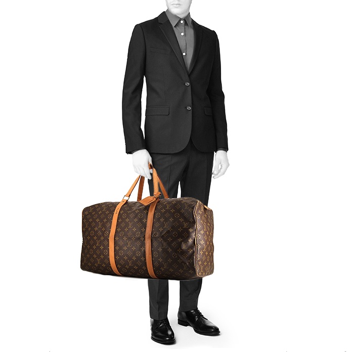 Louis Vuitton Polochon travel bag in brown monogram canvas - Detail D1