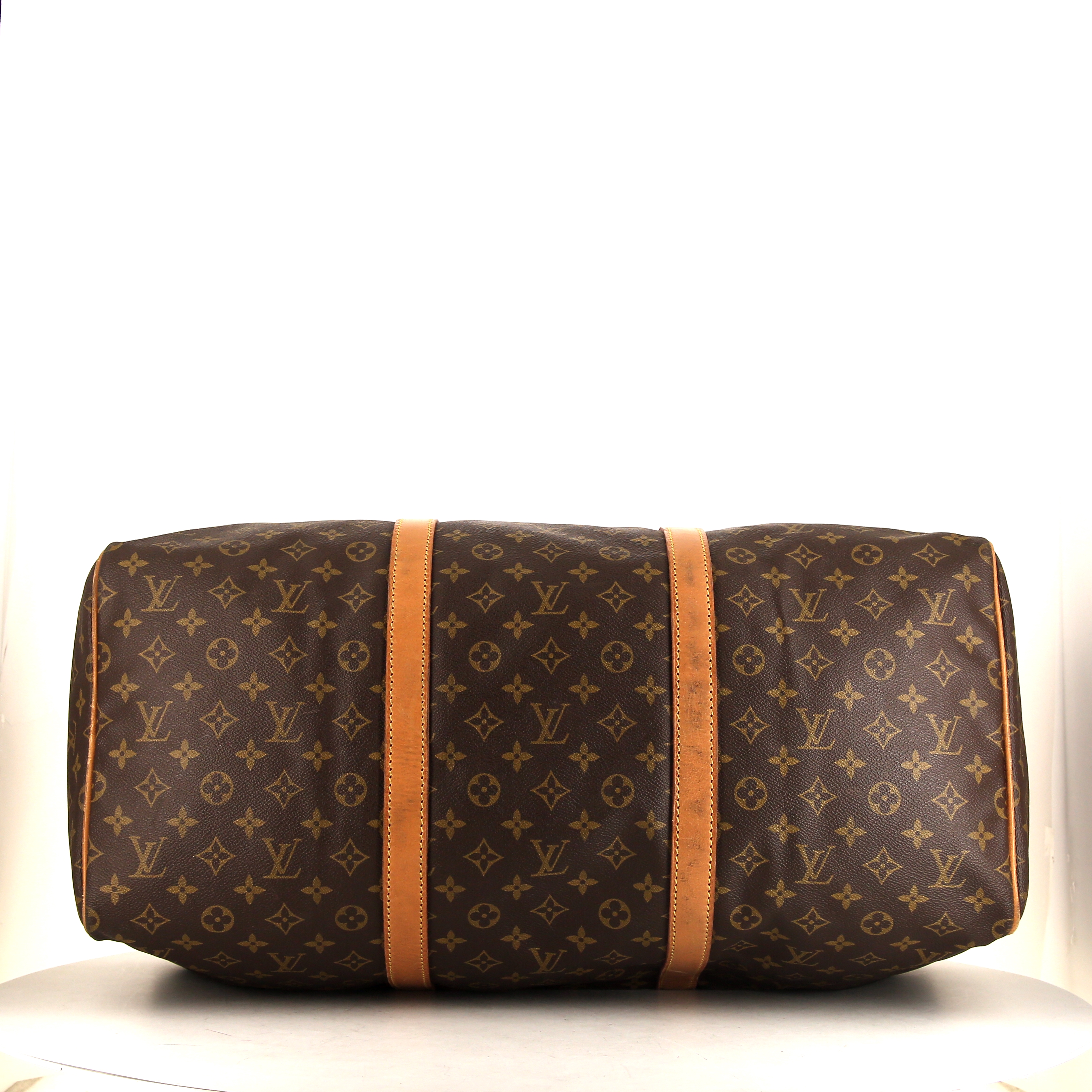 Sac de voyage Louis Vuitton Polochon en toile monogram marron - Detail D4