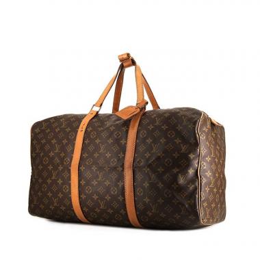 Sac de voyage Louis Vuitton Polochon en toile monogram marron