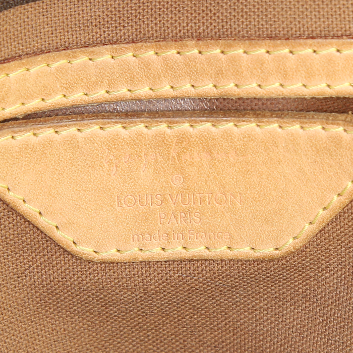 Bolso de mano Louis Vuitton Speedy Editions Limitées Yayoi Kusama en lona Monogram roja y cuero natural - Detail D3