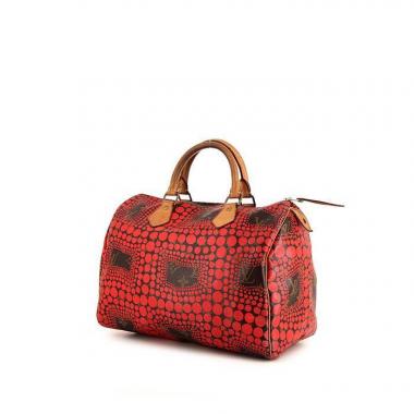 Louis Vuitton Speedy Editions Limitées handbag in red monogram canvas and natural leather