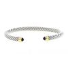 David Yurman Cable Classique bracelet in silver,  yellow gold and amethysts - 00pp thumbnail