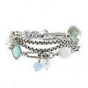 David Yurman bracelet in silver,  pearls and colored stones - 00pp thumbnail