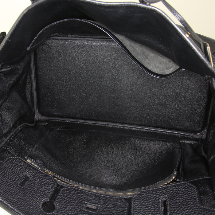 Bolso de mano Hermes Birkin 40 cm en cuero togo negro - Detail D2