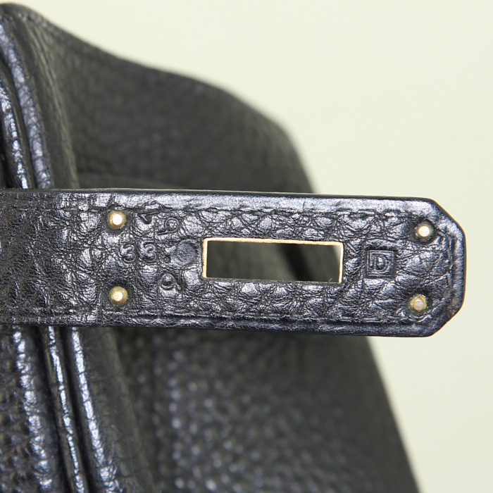Sac à main Hermes Birkin 40 cm en cuir togo noir - Detail D4