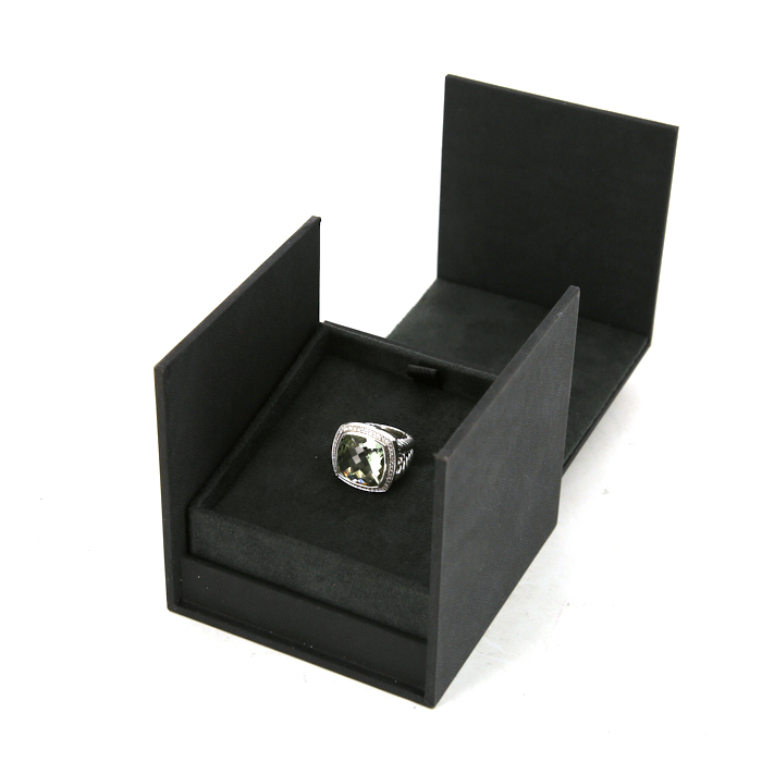 David Yurman Albion large model ring in silver,  diamonds and quartz - Detail D2