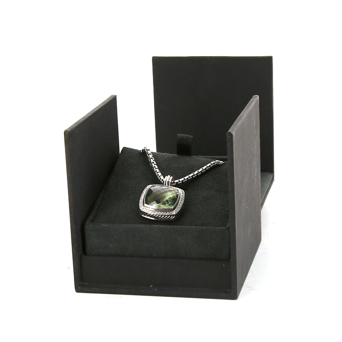 Collar David Yurman Albion en plata,  cuarzo verde y diamantes - Detail D2