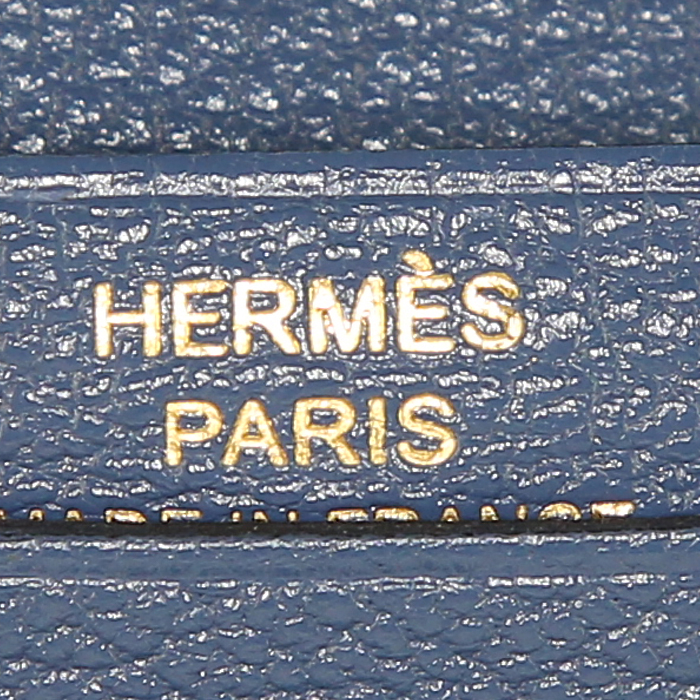Hermès Béarn wallet in Bleu Brighton Mysore leather - Detail D3