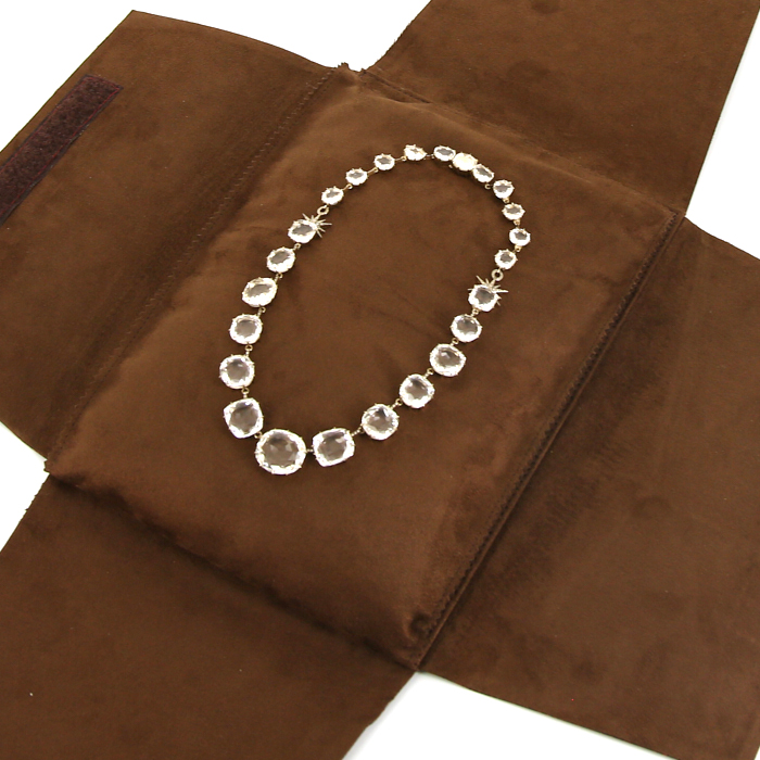 Collar H. Stern Moonlight modelo grande en oro blanco,  cristal de roca y diamantes marrones - Detail D2