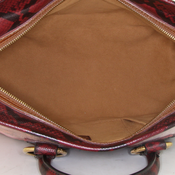 Bolso de mano Louis Vuitton Jokes Mancrazy en lona Monogram revestida multicolor rosa y cuero - Detail D2