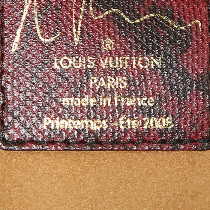 Sac à main Louis Vuitton Jokes Mancrazy en toile monogram enduite multicolore rose et cuir - Detail D3