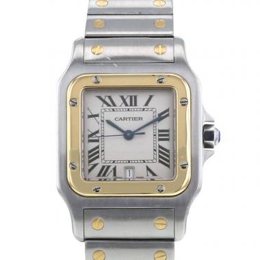 Cartier Santos Galbée watch in gold and stainless steel Ref:  Santos De Cartier-Galbée Circa  1990