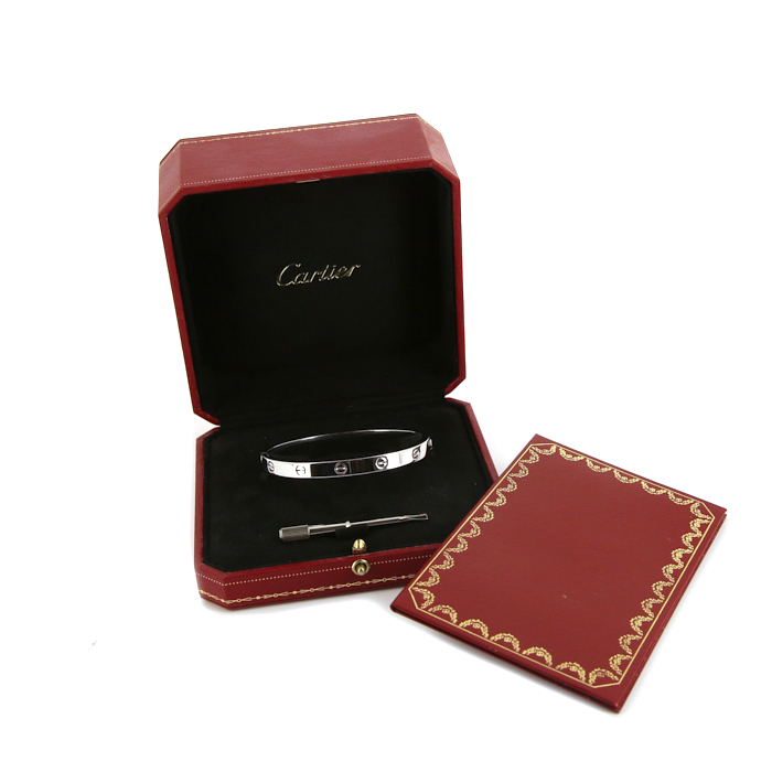 Cartier Love bracelet in white gold, size 19 - Detail D2