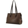 Bolso para llevar al hombro Louis Vuitton Chelsea en lona a cuadros revestida ébano y cuero esmaltado marrón - 00pp thumbnail