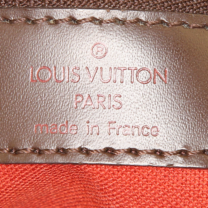 Sac porté épaule Louis Vuitton Chelsea en toile damier enduite ébène et cuir glacé marron - Detail D3