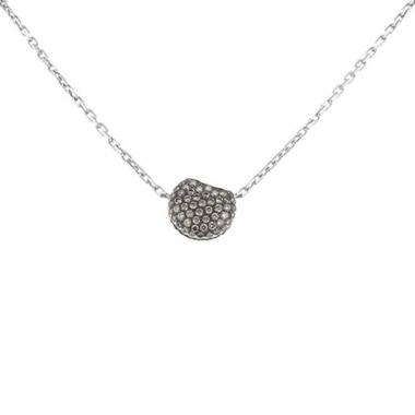 Collier Boucheron Tentation Macaron petit modèle en or blanc,  diamants cognac et grenats oranges