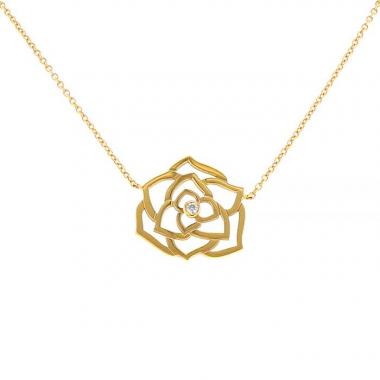 Piaget Rose necklace in yellow gold and diamonds