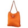 Chanel Petit Shopping bag worn on the shoulder or carried in the hand in orange quilted canvas - 00pp thumbnail