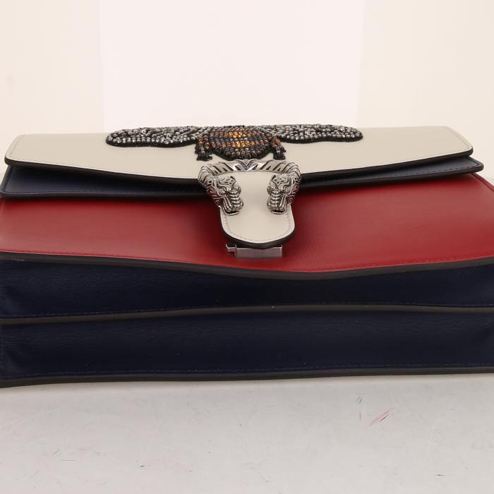 Gucci Dionysus shoulder bag in beige, blue and red leather - Detail D5