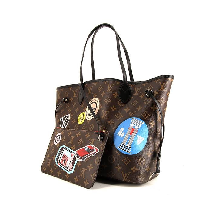 Louis Vuitton Neverfull Pink Interior Tote MM Brown Canvas for sale online
