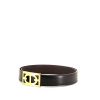 Cintura Hermès in pelle box nera e pelle togo marrone - 00pp thumbnail