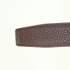 Cinturón Hermès en cuero box negro y cuero togo marrón - Detail D1 thumbnail