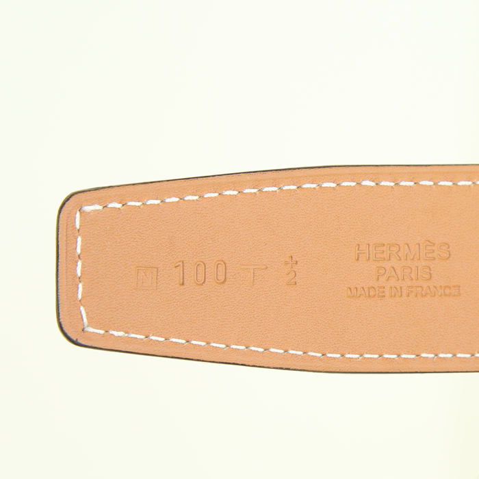Hermès Ceinture Mirage belt in gold Swift leather - Detail D1
