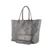 Shopping bag Goyard Saint-Louis modello medio in tela monogram cerata grigia e pelle grigia - 00pp thumbnail
