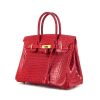Hermes Birkin 30 cm handbag in red Braise porosus crocodile - 00pp thumbnail