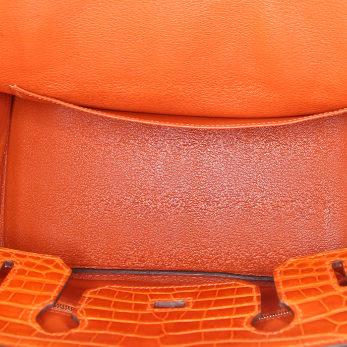 Sac Hermes Birkin 30 cm en crocodile orange - Detail D2