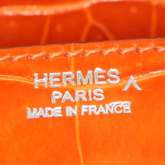 Bolso Hermes Birkin 30 cm en cocodrilo naranja - Detail D3