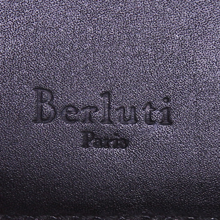 Portafogli Berluti Compact Makore in pelle blu - Detail D3