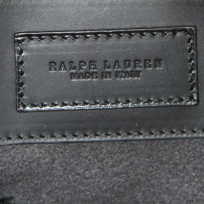 Sac cabas Ralph Lauren en cuir noir - Detail D3