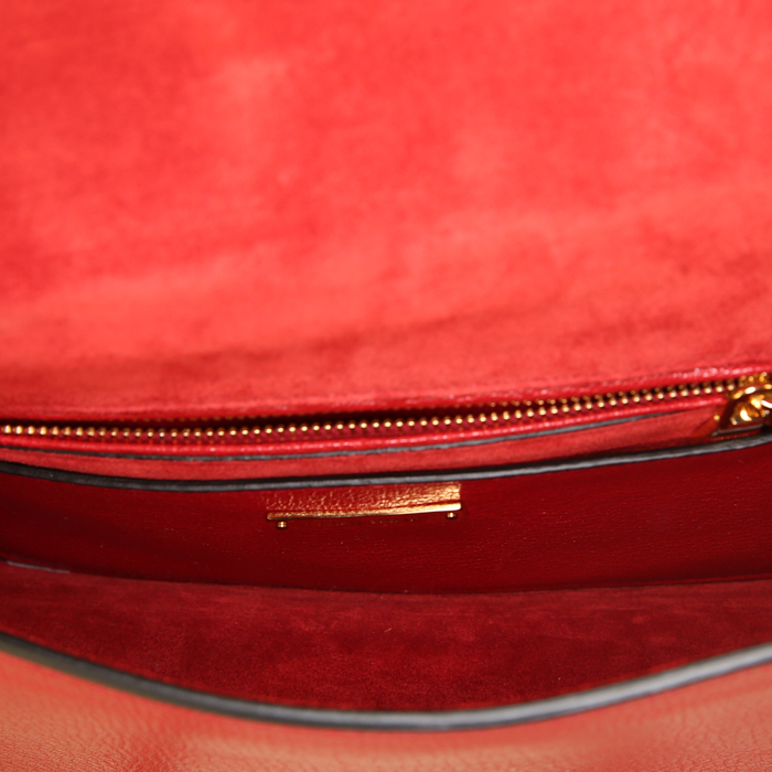 Sac bandoulière Miu Miu Lady en cuir rouge - Detail D2