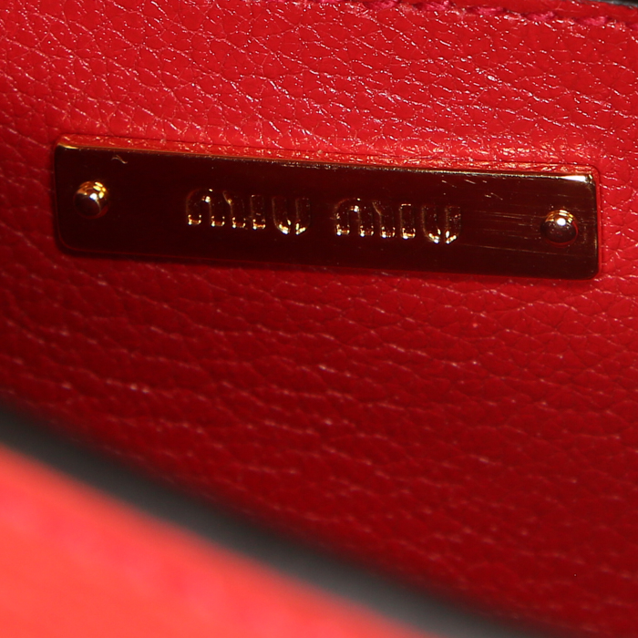 Bolso bandolera Miu Miu Lady en cuero rojo - Detail D3