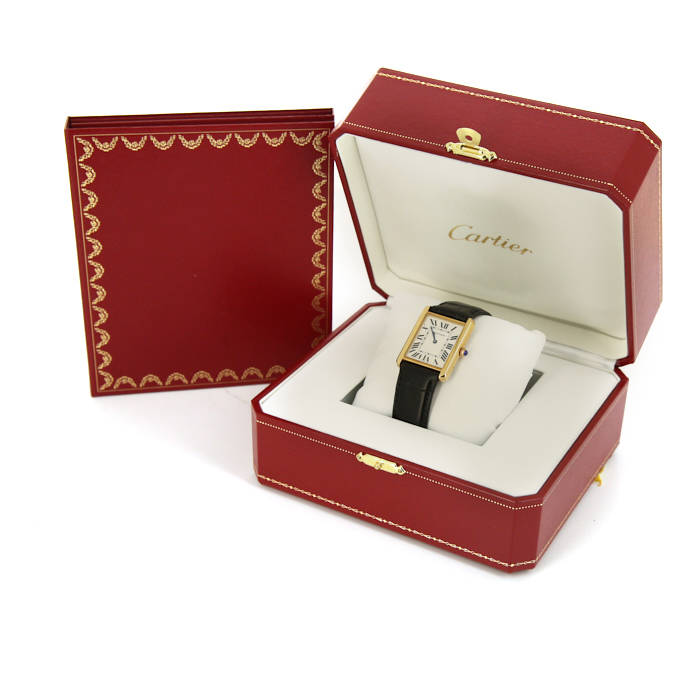 Reloj Cartier Tank Solo de oro amarillo y acero Ref :  2742 Circa  2008 - Detail D2