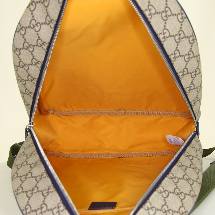 Zaino Gucci in tela monogram con motivo e pelle blu - Detail D2