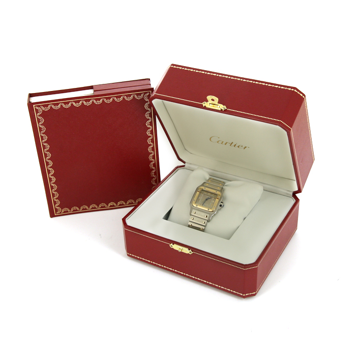 Cartier Santos Galbée watch in gold and stainless steel Ref:  1566 Circa  2000 - Detail D2