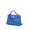 Sac à main Hermès Kelly 20 cm en cuir Mysore Bleu Hydra - 00pp thumbnail