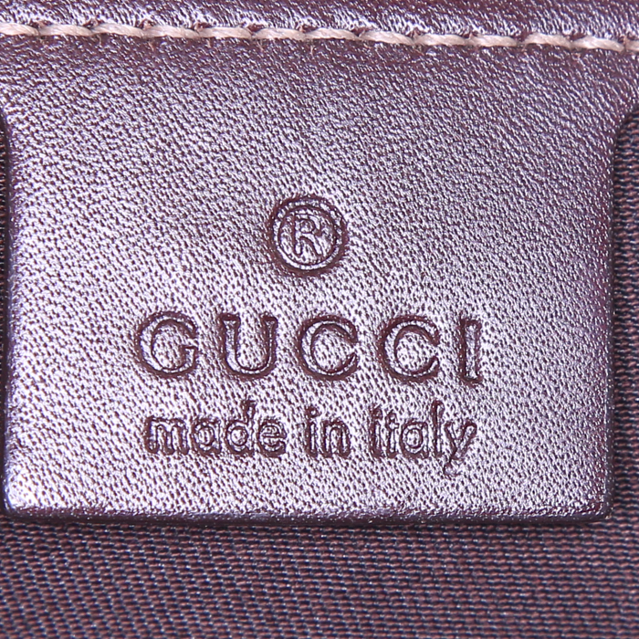 Gucci Joy large model shopping bag in beige monogram canvas and brown leather - Detail D3
