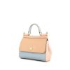 Dolce & Gabbana Sicily small model handbag in blue, pink and beige tricolor grained leather - 00pp thumbnail